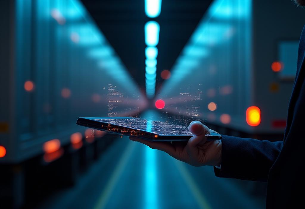 Secure digital logistics data protection visual