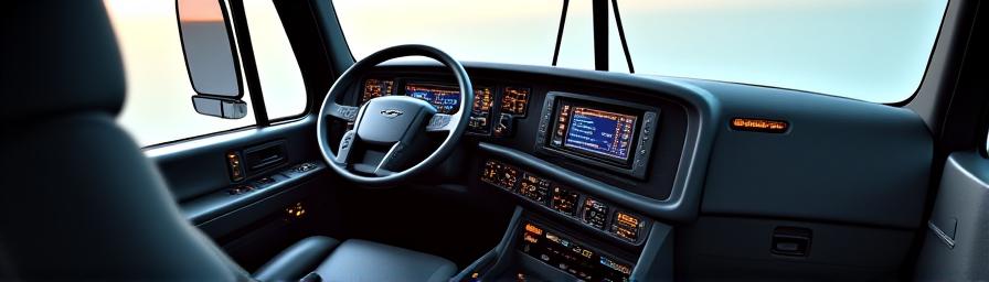 Modern truck dashboard and cockpit